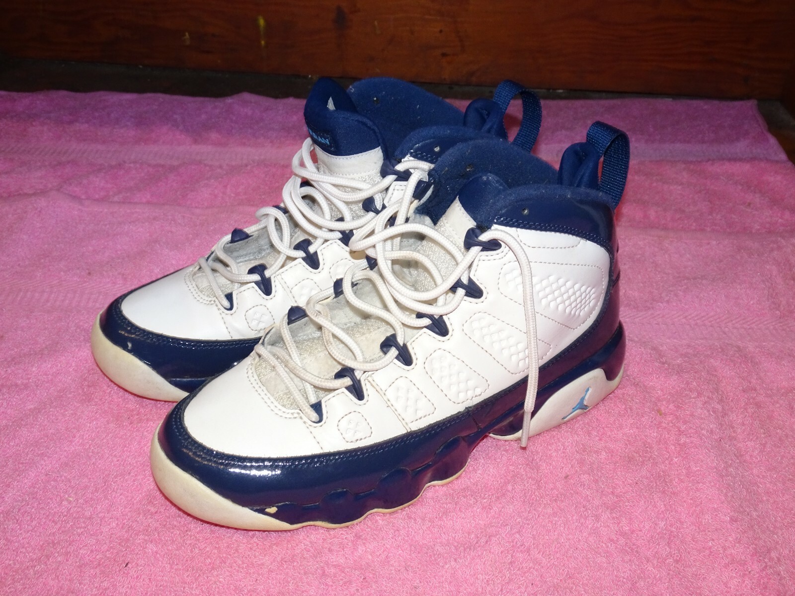 Air Jordan Retro 9 Sneaker GS UNC White Navy Blue Shoe