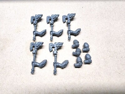 Warhammer 40k Space Marine Space Wolves Wolf Guard Bits 2 Handed Axe W Arms X5