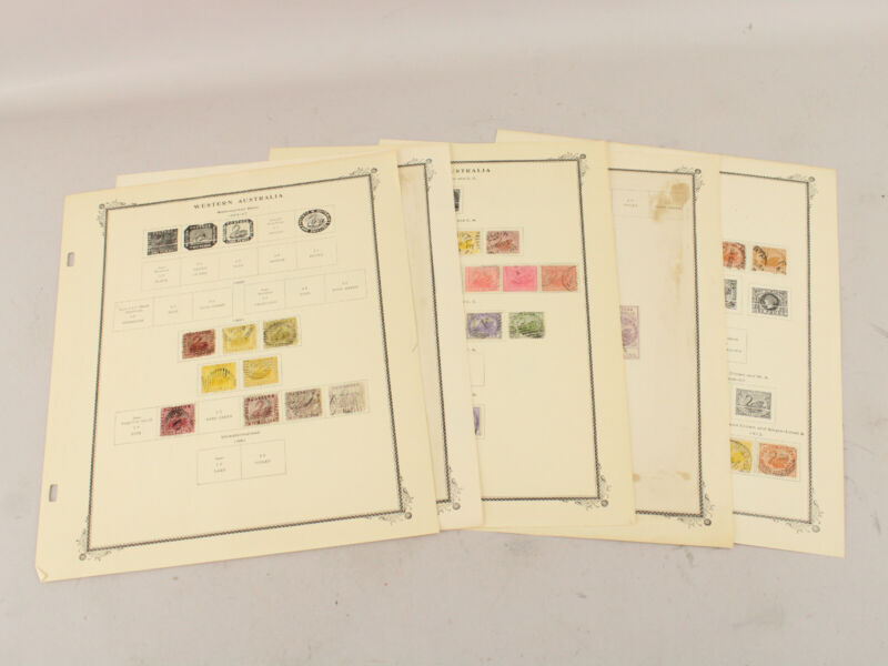 Western Australia Stamp Collection Early 1861 & Later on Scott Album Pages