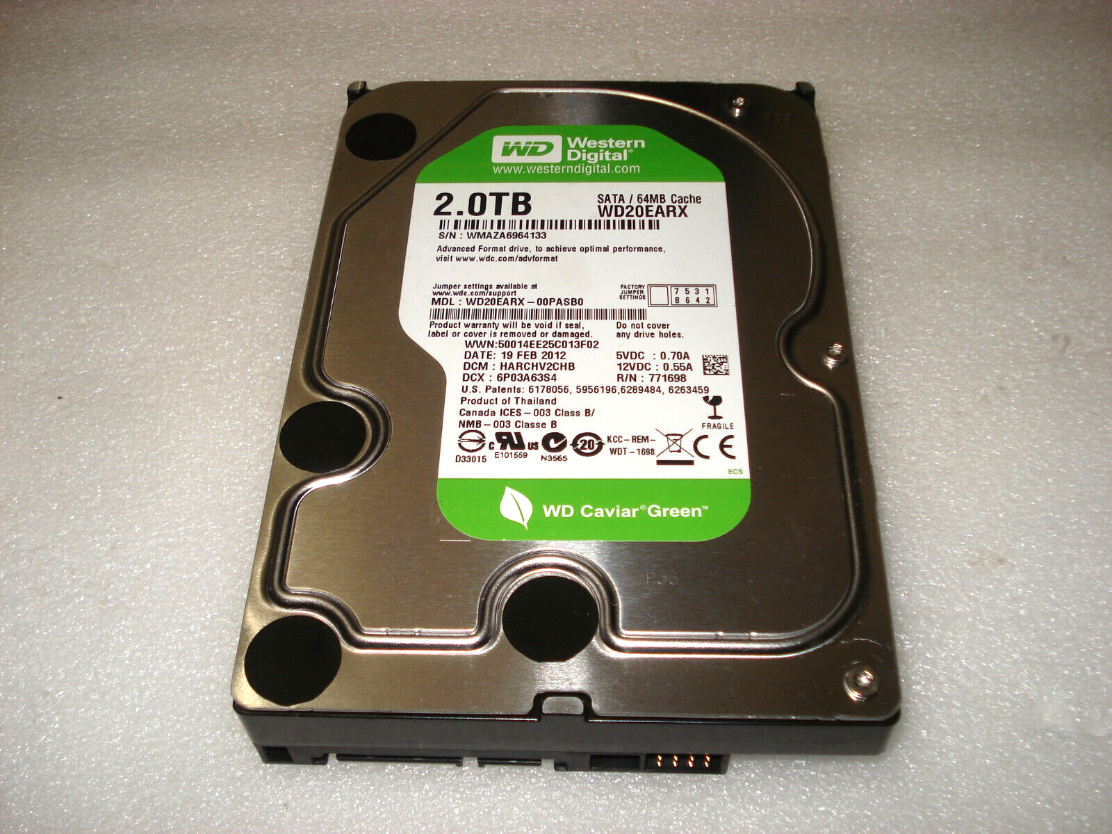Western Digital HDD WD20EARX 2TB × 2台セット Amazon.com: WD Green 2 TB Desktop Hard Drive: 3.5 Inch, SATA