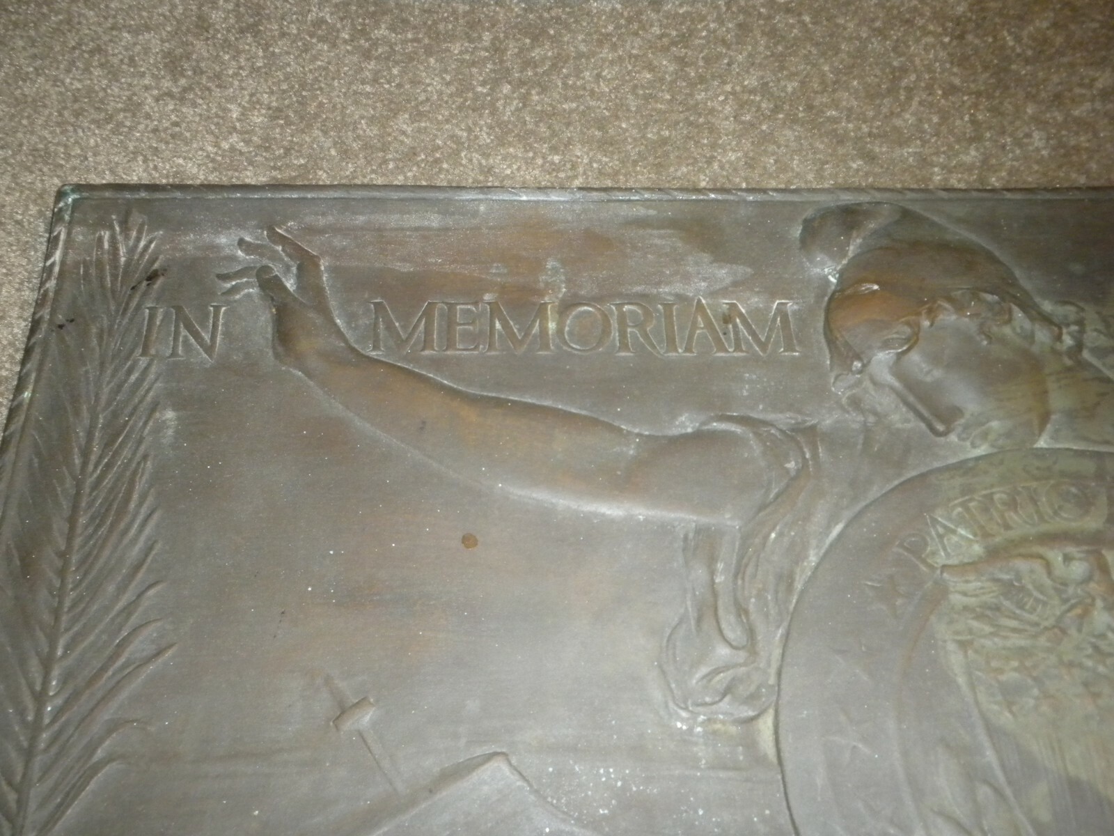 Spanish American War Battleship Maine Bronze Plaque - Charles Keck 1913, 11.5 LB