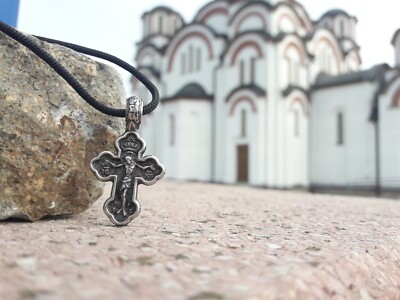 Vintage Detailed Orthodox cross necklace,Orthodox St.Archangel Michael,Christian