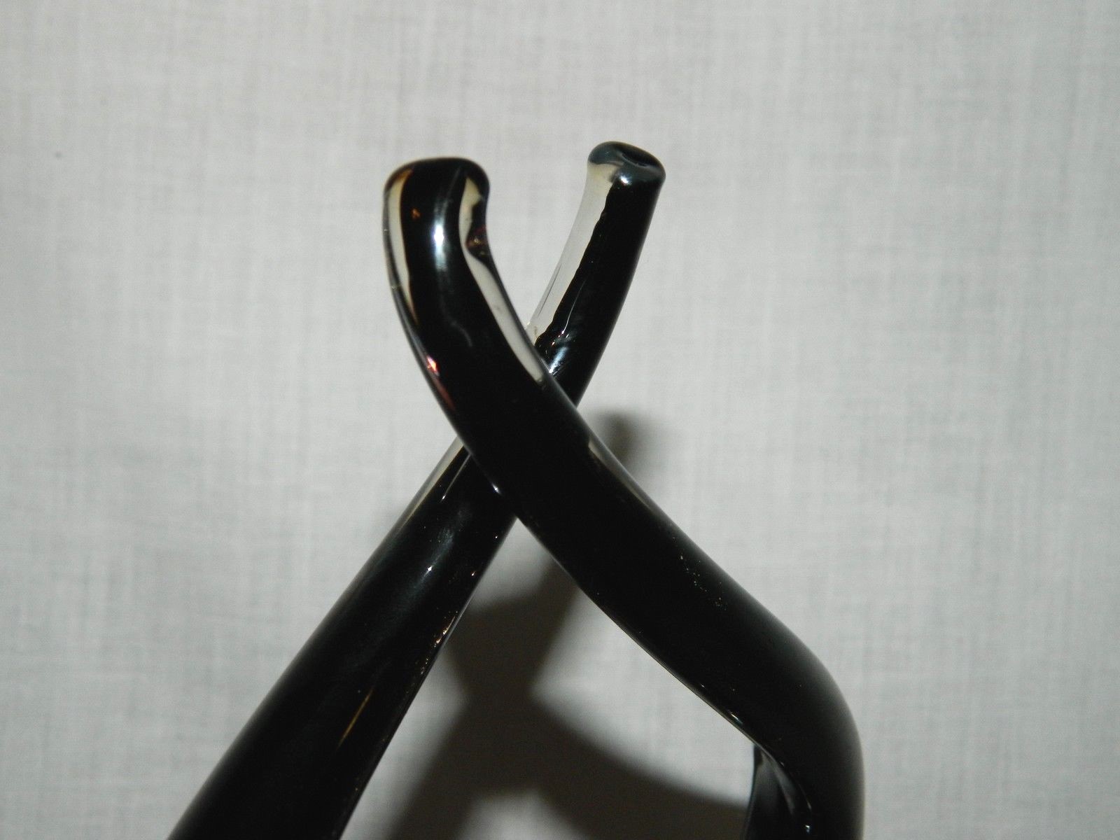 MCM Blown Glass Sculpture Dancing Couple Holding Hands Forever Bound Black VTG