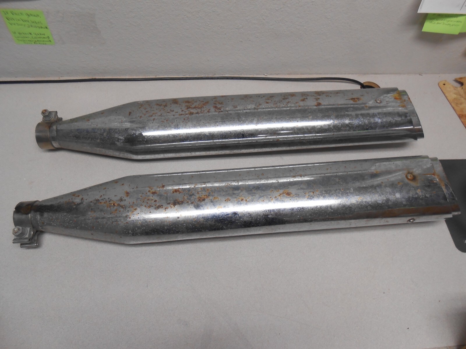 NOS Vance & Hines Twin Slash Slip-On Oval Mufflers Fits