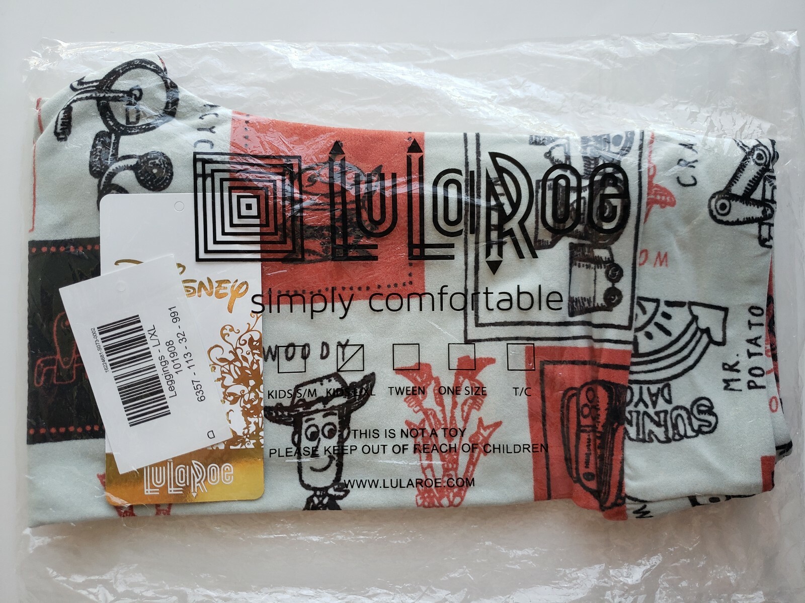 Lularoe Disney Toy Story L/XL Kids Leggings Buzz Woody Aliens New