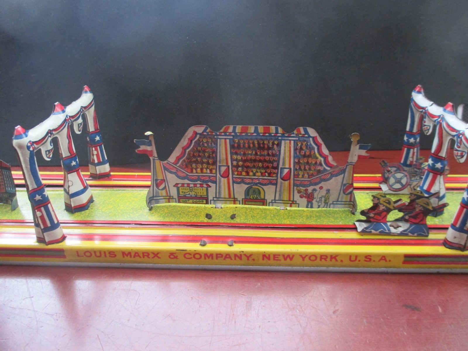 Vintage 1930's Louis Marx Tin Litho The Big Parade Wind Up Toy - New York