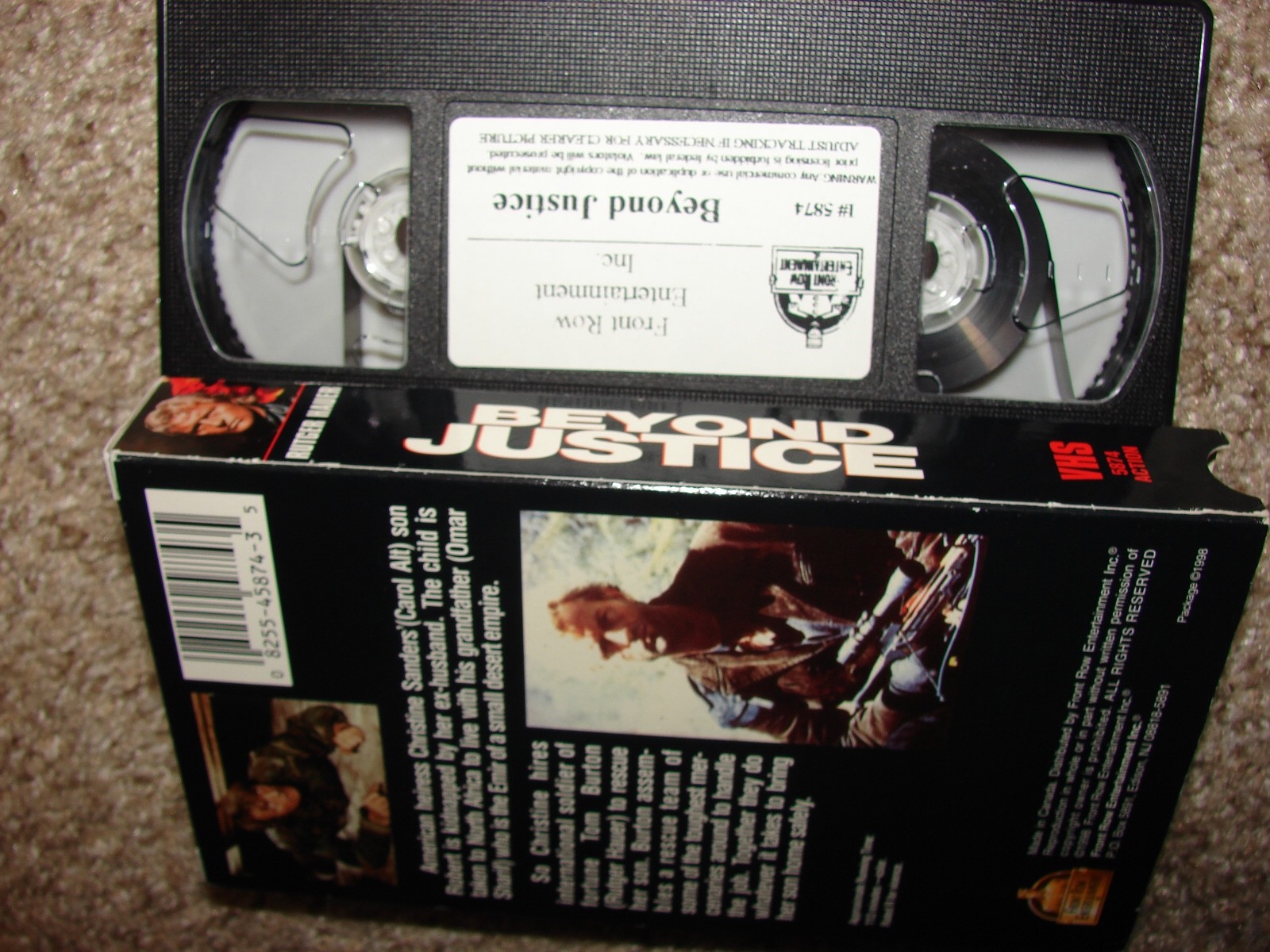 vhs BEYOND JUSTICE Rutger Hauer, Carol Alt, Omar Sharif, Elliott Gould action