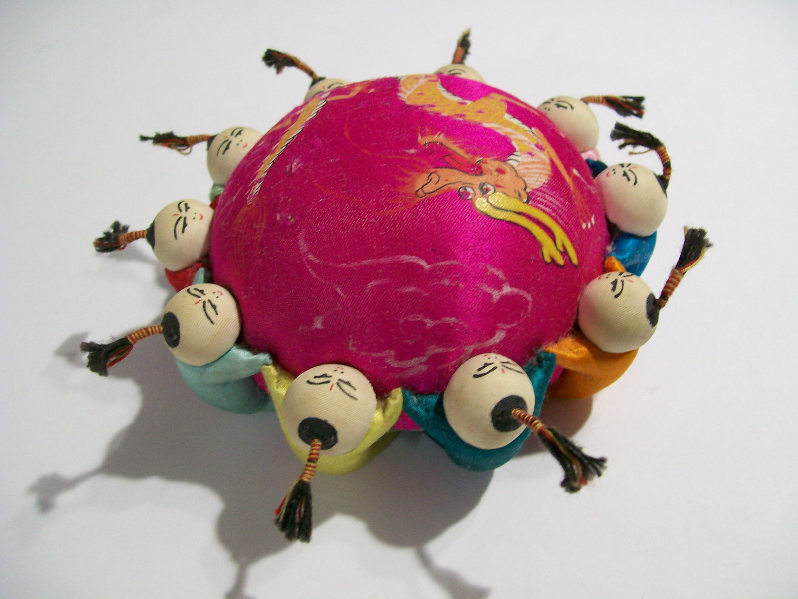 Vintage CHINESE ASIAN TOMATO PIN CUSHION Sewing Notion