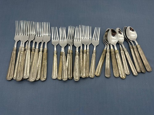 Cast Metal Handles Silver Patina Tivoli 29 Piece Set