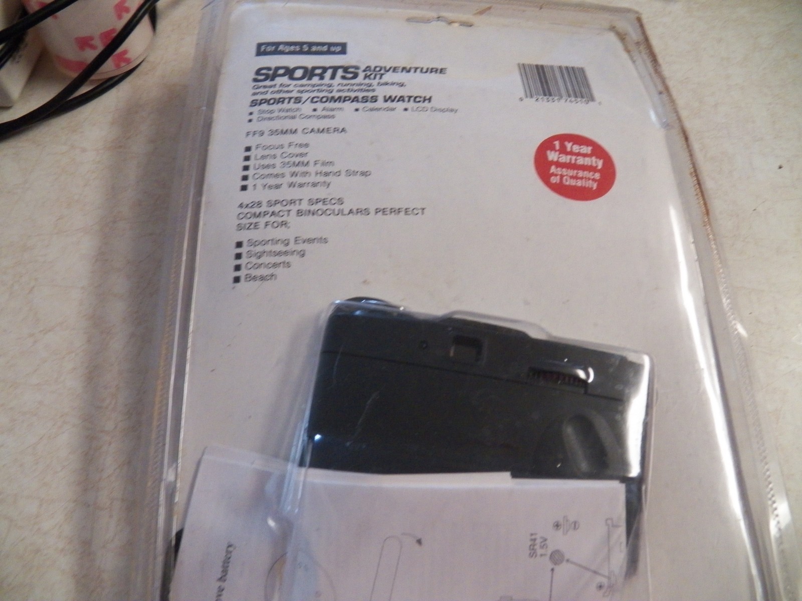 SAKAR SPORTS ADVENTURE KIT BLACK 4X28 Binoculars-35 MM Camera & COMPASS/Watch