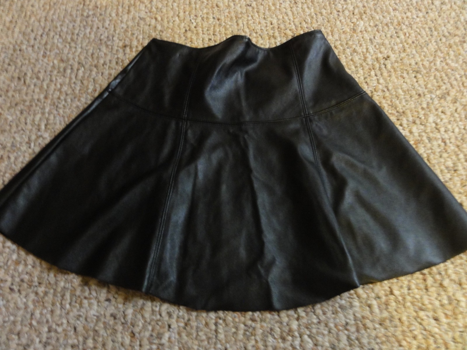 GIRLS BLACK FAUX LEATHER SKIRT BY SOPRANO SIZE LARGE L/14 – WORN ONCE