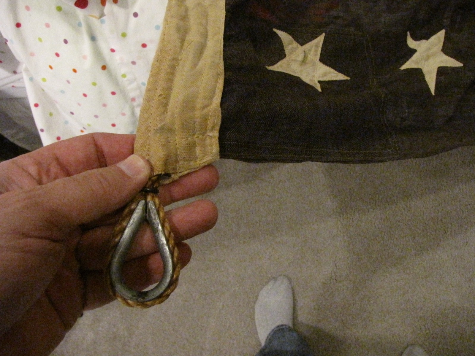 Early 1912 ERA  48 stars ,10x 8, Huge FORT FLAG ,Linen, With rope sewn in fly