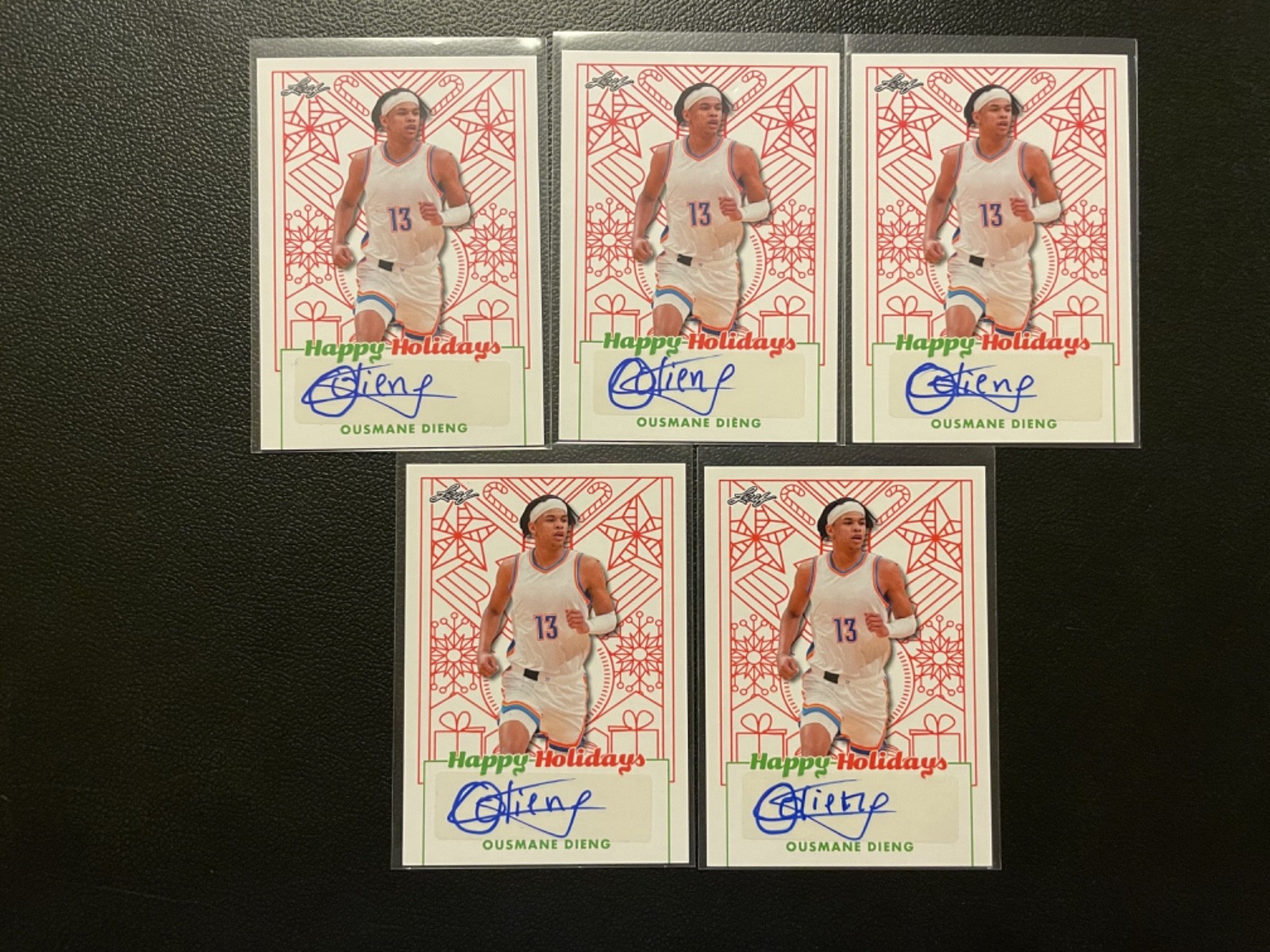 2023 Leaf Happy Holidays Ousmane Dieng Auto Autograph RC Rookie Lot Of 5 #29