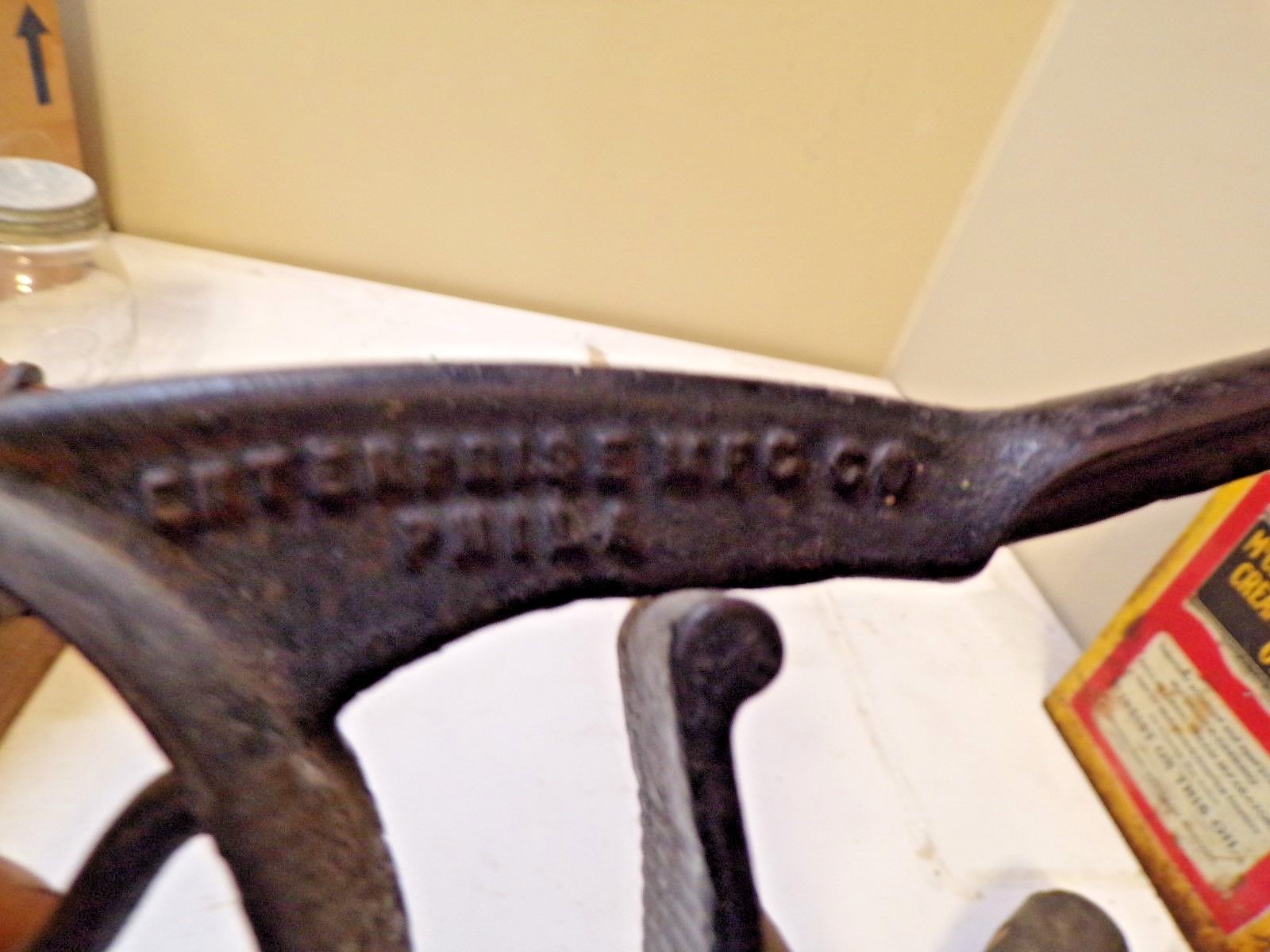 1867 Enterprise No. 2 Cast Iron Drug Store Bottle Cork Roller Machine on board