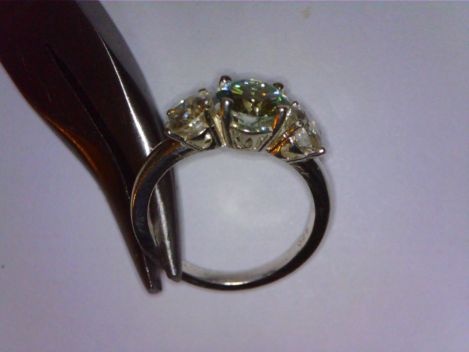 925 sterling silver moissanite diamond ring VVS-1 2.30tcw