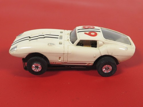 Vintage 60's Aurora Thunderjet Tjet 500 Daytona Cobra GT Coupe White HO Slot Car