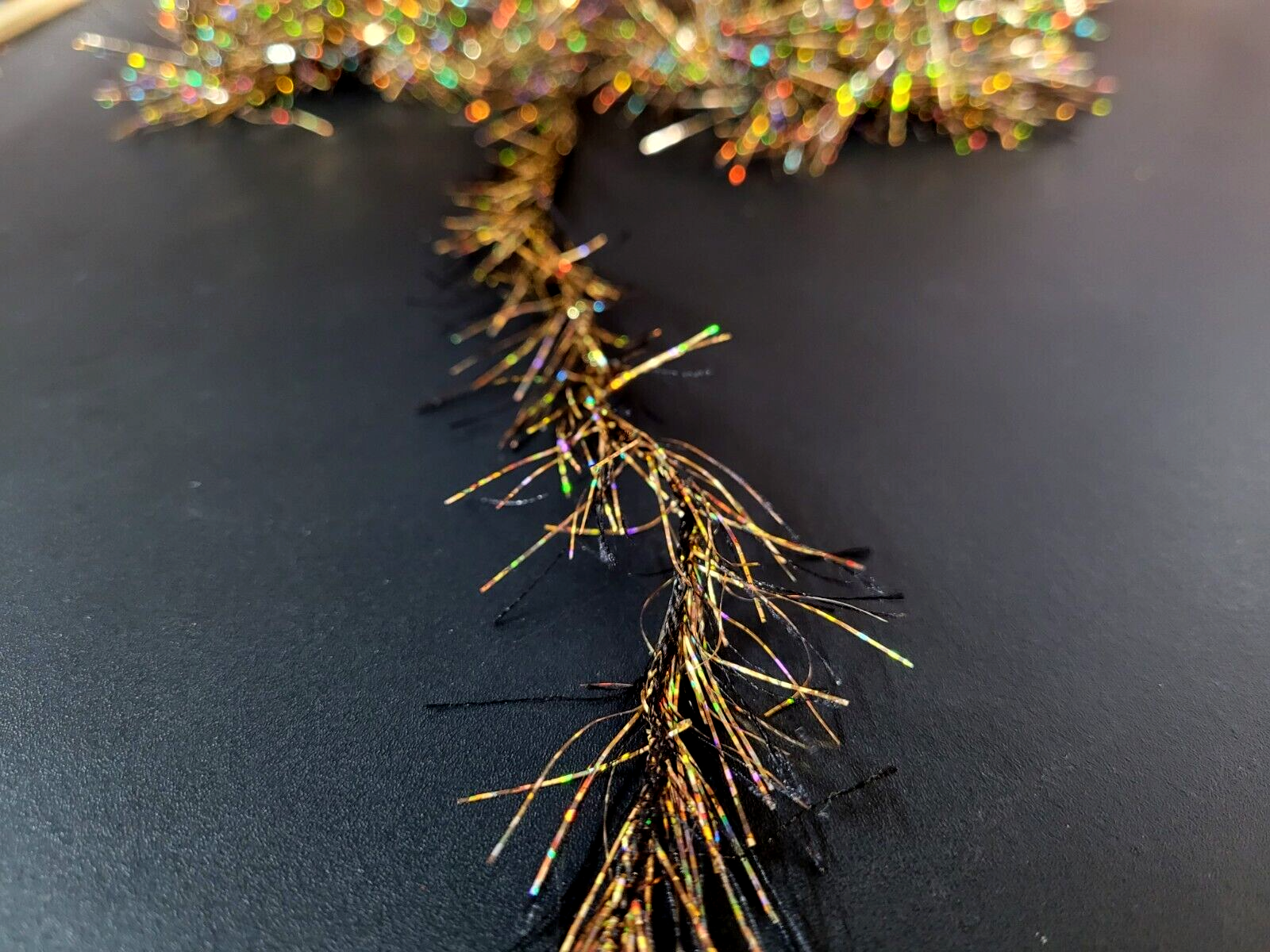 CRYSTAL ICE HACKLE - HOLO  GOLD - 5 Yd. - Feather Replace - Fly Tying Materials
