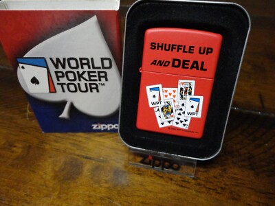 WORLD POKER TOUR SHUFFLE UP AND DEAL ZIPPO LIGHTER M1NT IN BOX 2005 WPT