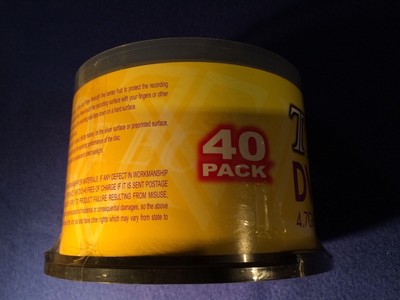 Teon DVD + R   8X  4.7GB Data/120 min Video  40 Pack  NEW