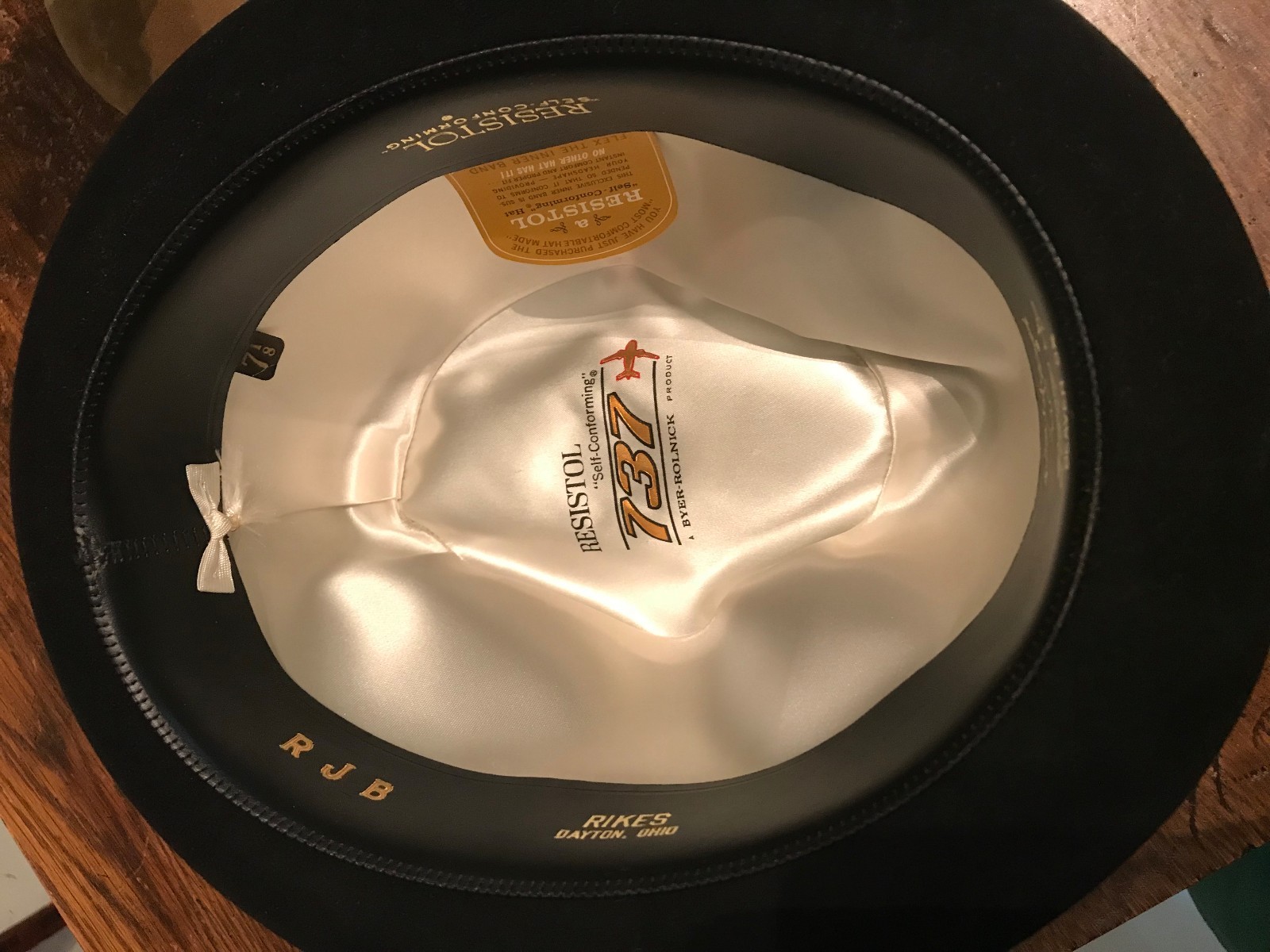 NWT Vtg 1950's Resistol Self-Conforming 737 Black Fedora 5X Kitten Finish 7.1/8