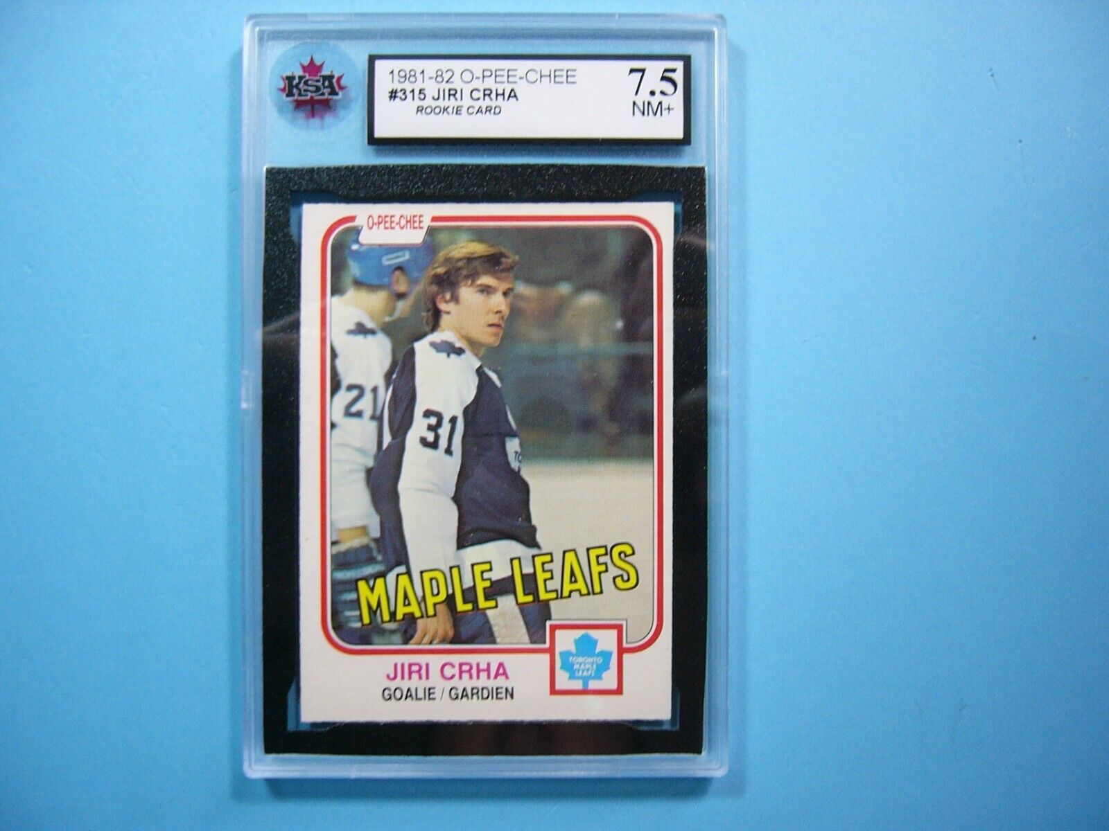 1981/82 O-PEE-CHEE NHL HOCKEY CARD #315 JIRI CRHA ROOKIE RC KSA 7.5 NM+ OPC. rookie card picture