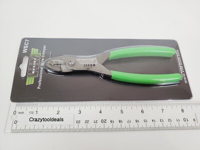 VIM TOOLS NEW WSC7 7'' Long Green Grip Pliers, Wire Cutter, Crimps 12-20 Gauge