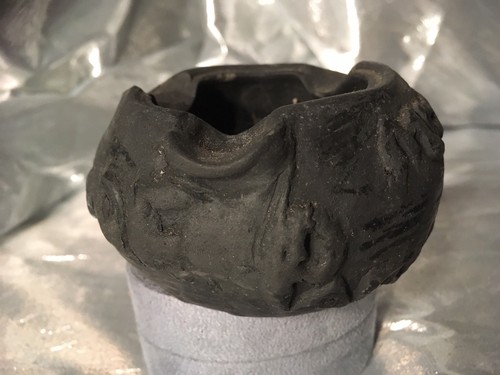 VINTAGE CENTRAL MEXICO City Park Villa BLACK POTTERY Ashtray #3