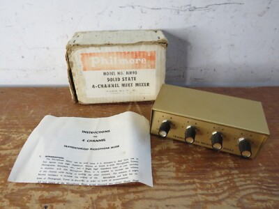 Vintage Philmore Model MM90 Solid State 4-Channel Mic Mixer Made In Japan