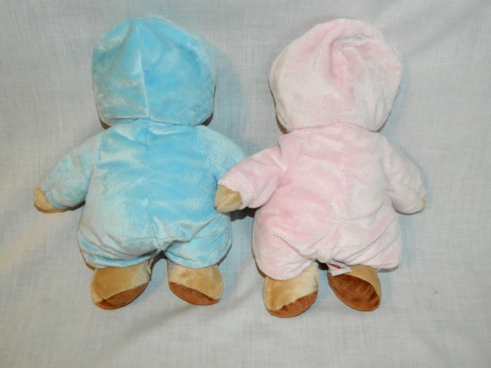 Ty Pluffies Bear in Pjs Pajamas PINK & BLUE set 10