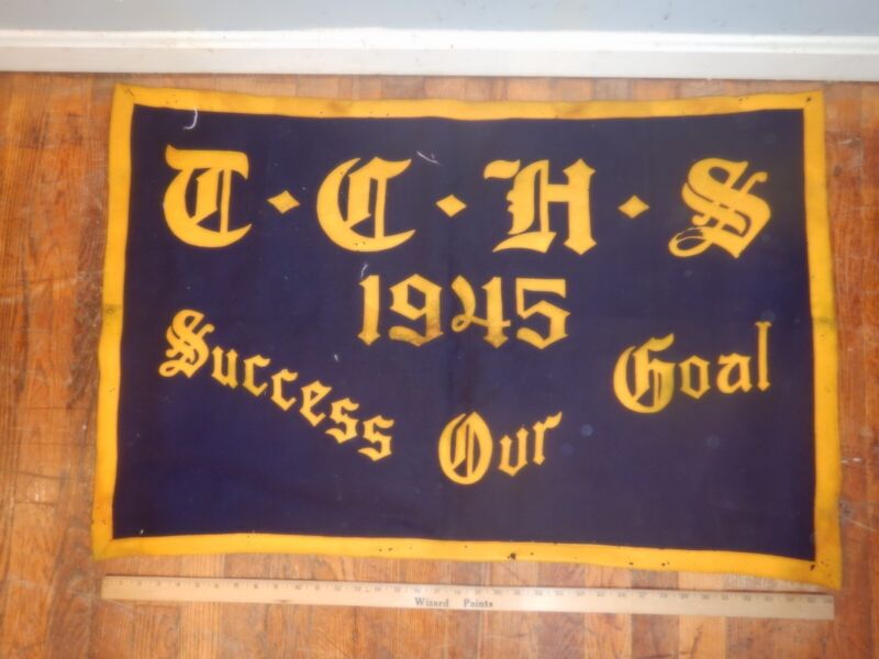 T. C. HS banner 1945 Success Our Goal Highschool  motto flag Baltimore MD.