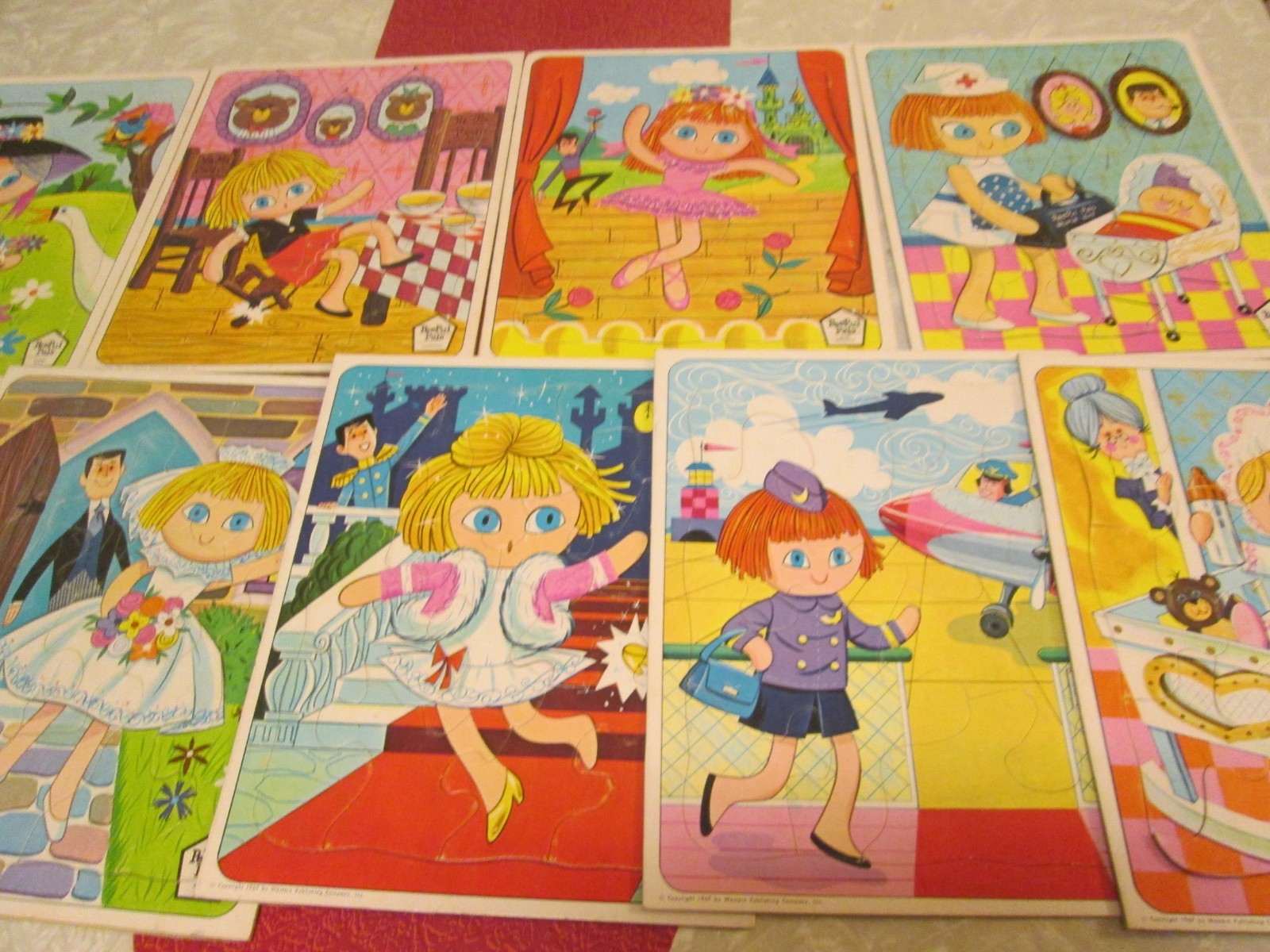 PeePul Pals 9 Cardboard Puzzles Whitman 1967 4583100