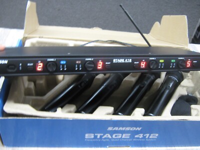 Samson Stage 412 SWS412HH-E Quad-Channel Handheld VHF Wireless Microphone System
