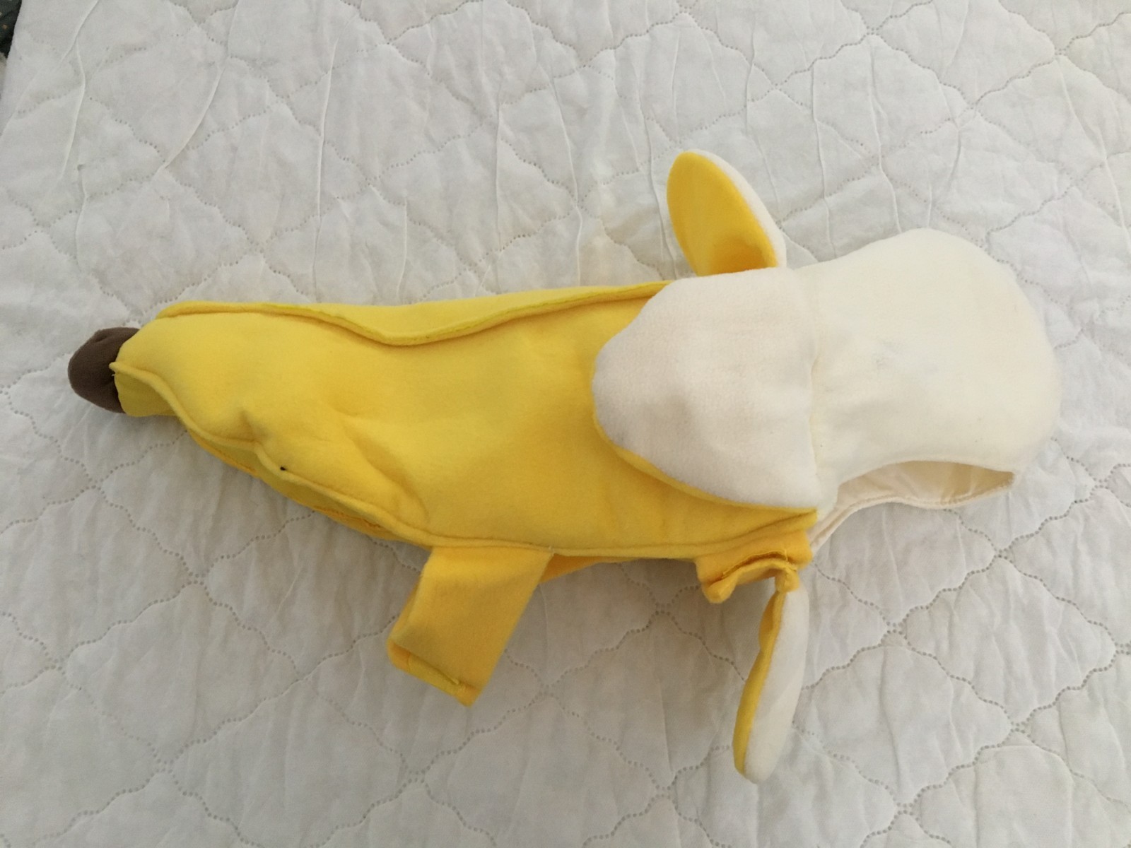 Skull and Bones Yellow and White Banana Halloween Costume for Dogs Size Medium