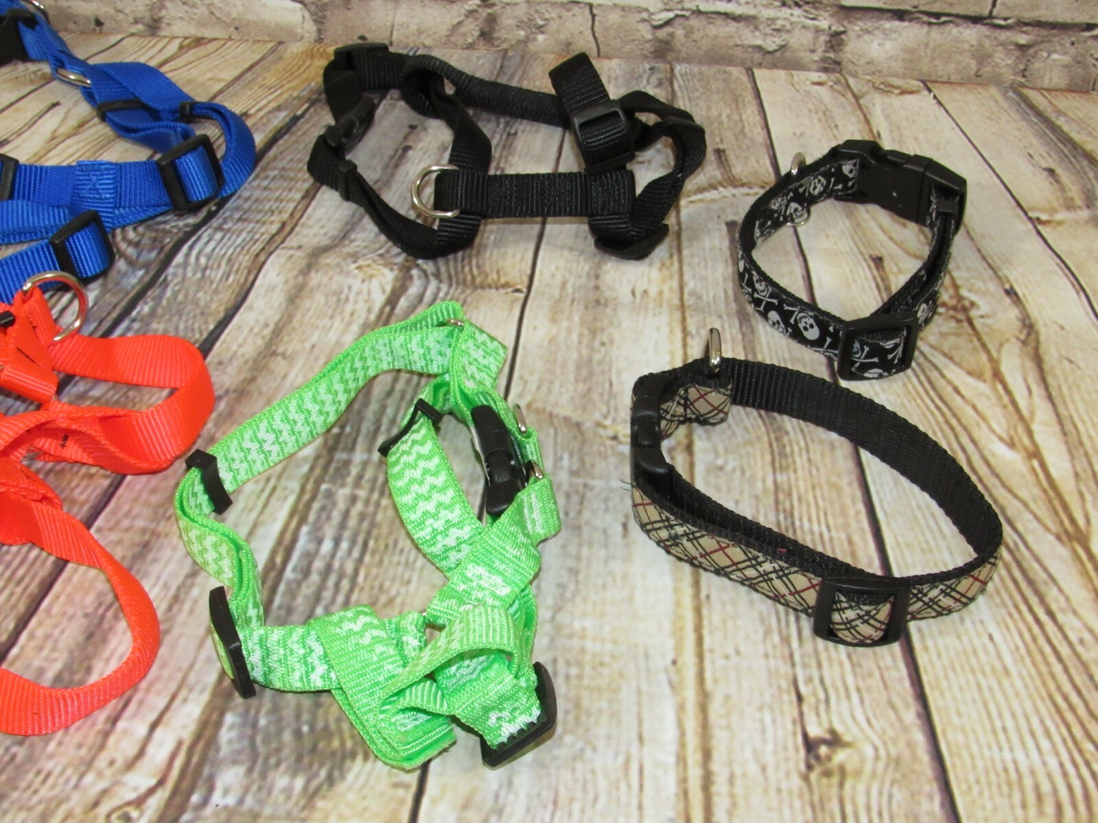 LOT of 9 NEW Dog Supplies Harness Collars Small Medium M S Variety Blue Red NWOT