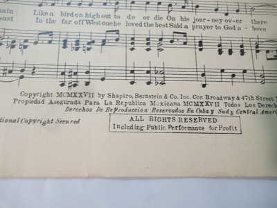 1927 Sheet Music Charles Lindbergh The Eagle of hte USA