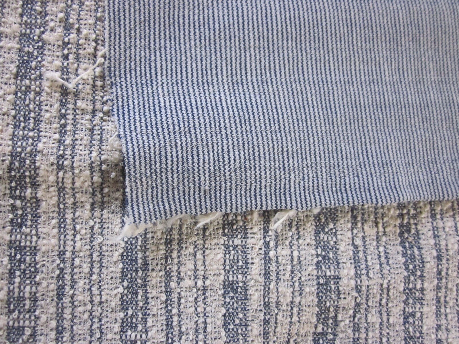 2 yards vintage blue white stripe knit sewing craft apparel fabric 62