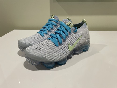 Pre-owned Nike Women's Air Vapormax Flyknit 3 Pure Platinum Volt Dc2051-001 Size 7 In Pure Platinum/barely Volt