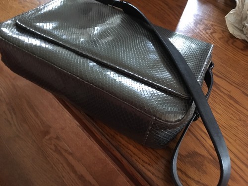 Adrienne Vittadini Snake Handbag, Empire Grey Snake-Embossed Flap Bag