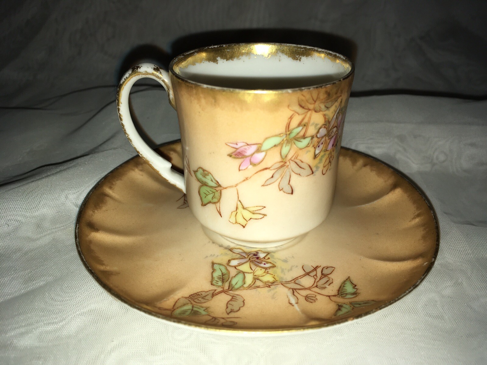 Beautiful JPL Jean Pouyat Limoges Handpainted Floral Tea cup & Saucer