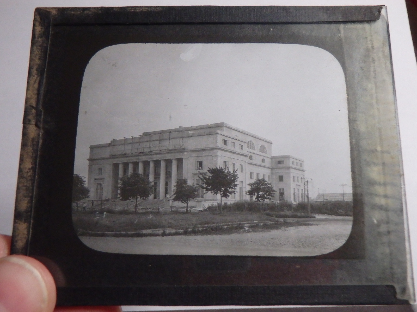 Magic Lantern Glass Slide, Unkown Building - Early 1900's
