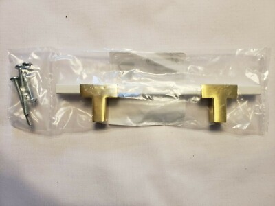 Amerock Urbanite Square Modern T-Bar Drawer Pull/Knob-Brushed Gold/White