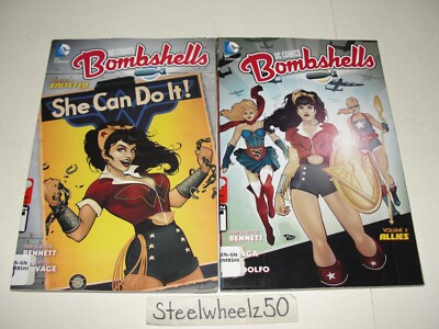 DC Comics Bombshells TPB #1 & 2 GN Comic Lot 2016 #1-12 Wonder Woman Batwoman