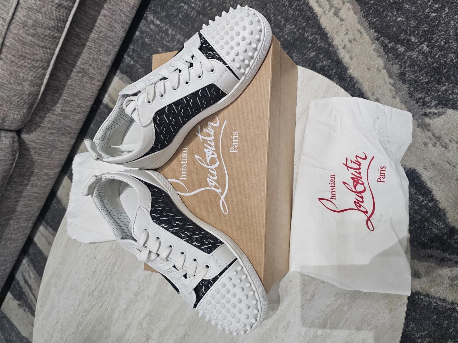 Size 10.5- Christian Louboutin Louis Junior Spikes Orlato