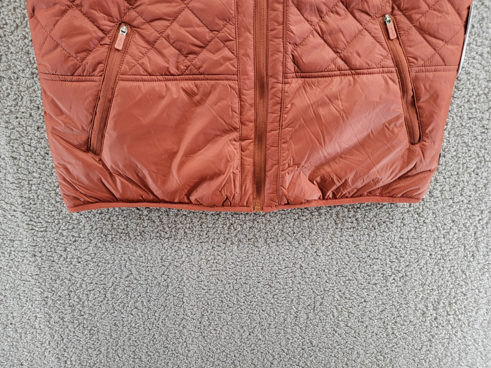 Bass Outdoor Quilted Zip-Front Sleeveless Vest Women's M Burnt Henna High Collar - Picture 4 of 16