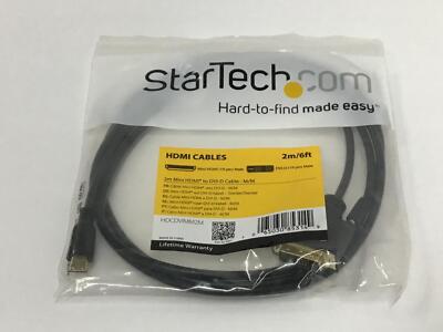 StarTech 2M 6.6' Mini HDMI to DVI Premium Cable Adapter HDCDVIMM2M