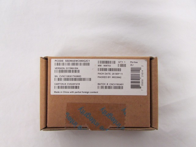 Intel 310 Series 80GB 2.5" mSATA SSDMAEMC080G2C1 ** NEW SEALED * FREE SHIP **