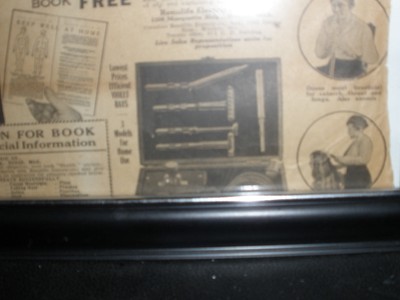 VINTAGE BARBER SHOP WALL ART- -FRAMED AD FOR VIOLETRAY TREATMENT 1912 - NO.91