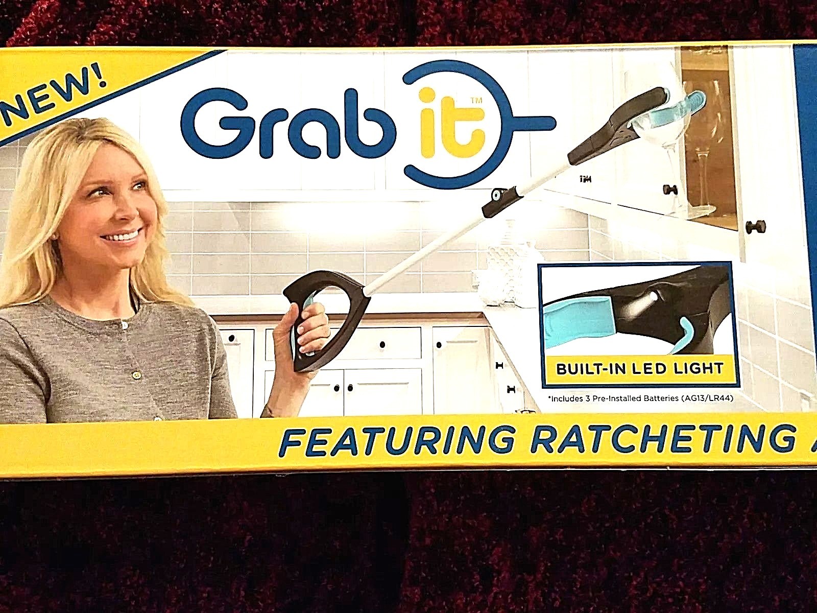 Grab It Reaching Tool Ratcheting LED Light Heavy Duty Excellent Quality