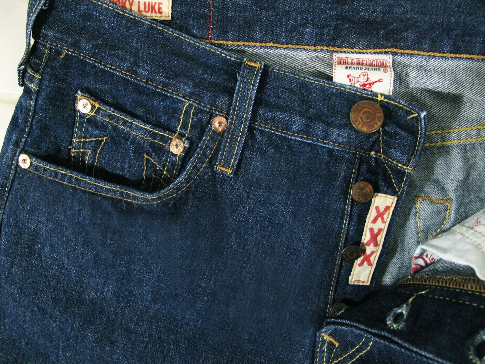 HOT USA Men's TRUE RELIGION @ LUCKY LUKE STRAIGHT DARK Jeans HOT USA Men's TRUE RELIGION @ LUCKY LUKE STRAIGHT DARK Jeans