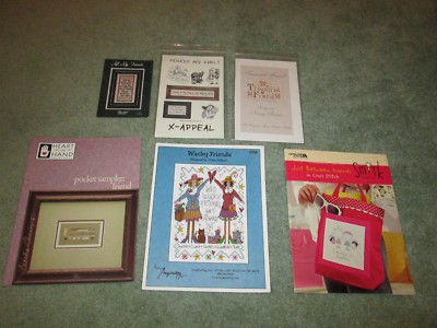 LOT OF 6 FRIENDSHIP FRIENDS THEME CROSS STITCH LEAFLETS CHARTS BOOK